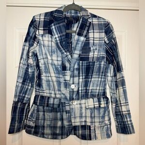 Polo Ralph Lauren Patchwork Cotton Madras Blazer. Size 0
